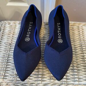Rothy’s The Point Flats In Navy EUC • Size 9